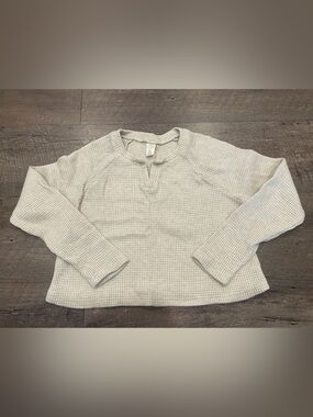 T & B Girls’ Oatmeal Waffle Knit Long Sleeve Top Size Medium 8/10